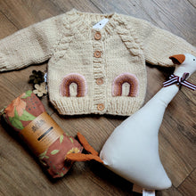 Load image into Gallery viewer, Mauve Rainbow Pocket Cardigan Sweater

