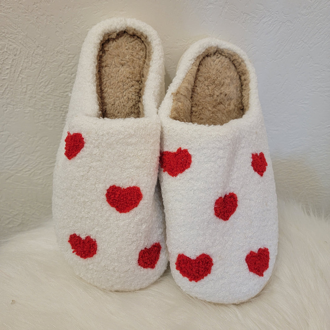 Hearts All Over Patterned Slippers