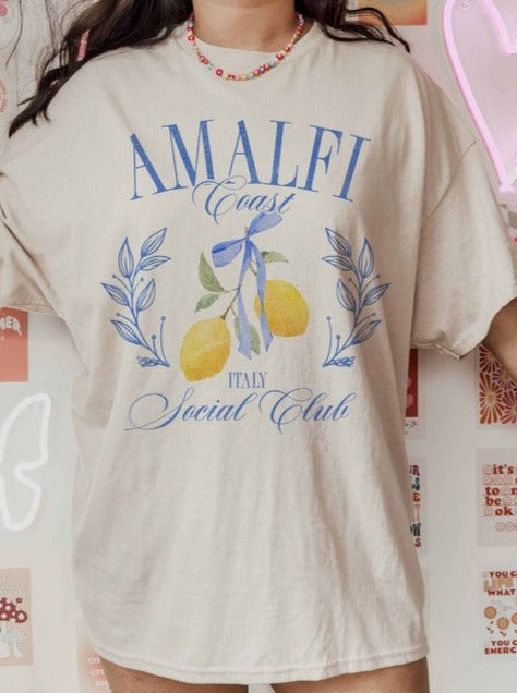 AMALFI COAST SOCIAL CLUB OVERSIZED GRAPHIC TEE