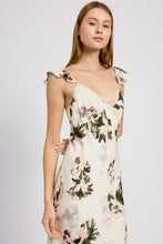 Load image into Gallery viewer, Online Exclusive FLORAL MIDI DRESS WITH LACE DETAIL
