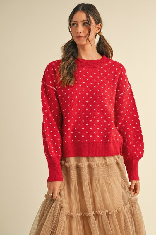 The Amora Heart Dot Sweater