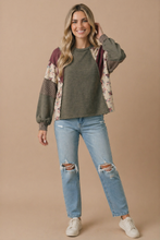 Load image into Gallery viewer, Mixed Media Patchwork Pullover Knit Top
