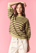 Load image into Gallery viewer, The Sherry Stripe Bubble Half Sleeve Sweater

