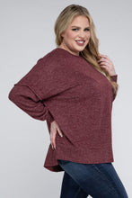 Load image into Gallery viewer, Plus Brushed Melange Drop Shoulder Sweater
