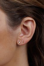 Load image into Gallery viewer, Crescent Gold Earrings - Pearl
