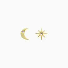 Load image into Gallery viewer, Complements - Sun &amp; Moon - Gold Earrings
