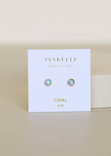 Load image into Gallery viewer, Simple Stud - Fire Opal- Gold Earrings
