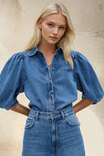 Load image into Gallery viewer, BALLOON SLEEVED DENIM SHIRT
