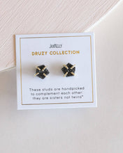 Load image into Gallery viewer, Druzy Prong - Black - Earrings
