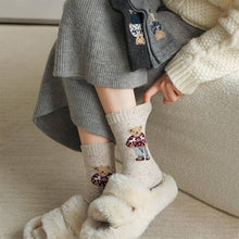 Load image into Gallery viewer, Thick Warm Wool Socks Bear Knit Crew Socks
