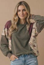 Load image into Gallery viewer, Mixed Media Patchwork Pullover Knit Top

