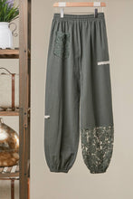 Load image into Gallery viewer, Lace Accents Patchwork Crochet Jogger Pants
