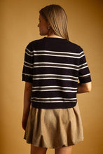 Load image into Gallery viewer, THE SUNDAY STRIPE PATTERN SHORT SLEEVE KNIT TOP
