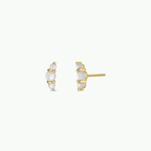 Load image into Gallery viewer, Crescent Gold Earrings - Pearl
