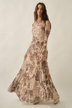 Load image into Gallery viewer, Floral-Print Mesh Tiered Ruffle Elastic-Waist Maxi Skirt

