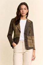 Load image into Gallery viewer, Mixed Plaid And Herringbone Patchwork Blazer Jacket

