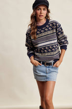 Load image into Gallery viewer, Fair Isle Floral Knit Sweater
