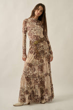 Load image into Gallery viewer, Floral-Print Mesh Tiered Ruffle Elastic-Waist Maxi Skirt
