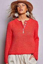 Load image into Gallery viewer, Long Sleeves Button-Front Half Placket Knit Sweater
