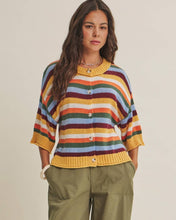 Load image into Gallery viewer, MAPLE STREET MULTI-STRIPE BUTTON-DOWN SWEATER CARDIGAN
