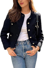 Load image into Gallery viewer, The Dorothea Tweed Navy Jacket
