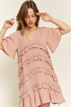 Load image into Gallery viewer, TIERED RUFFLE MINI DRESS
