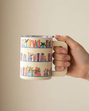 Load image into Gallery viewer, 14 oz Insulated Mug–Book Shelfie
