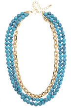Load image into Gallery viewer, Los Alamos Beaded 3-Row Necklace in Turquoise
