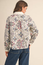 Load image into Gallery viewer, FLORAL BORDER PRINT BUTTON UP TOP
