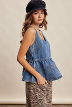 Load image into Gallery viewer, Denim Peplum Tank Top

