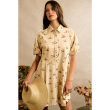 Load image into Gallery viewer, MALLARD DUCK PRINT PUFF SLEEVE MINI DRESS
