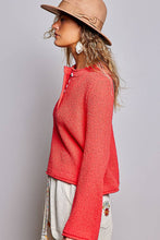 Load image into Gallery viewer, Long Sleeves Button-Front Half Placket Knit Sweater
