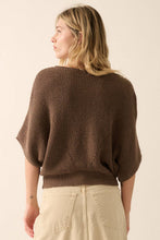 Load image into Gallery viewer, Short-Sleeve Pointelle Ribbed Knit Sweater
