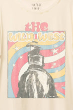 Load image into Gallery viewer, Wild West Distressed Oversized Western Graphic Tee
