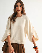 Load image into Gallery viewer, THE CAMMY BUTTON SLEEVE KNIT PULLOVER

