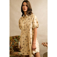 Load image into Gallery viewer, MALLARD DUCK PRINT PUFF SLEEVE MINI DRESS
