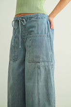 Load image into Gallery viewer, SOFT DENIM BARREL PANTS WITH SELF BELT
