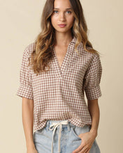 Load image into Gallery viewer, Anni Gingham Puff Sleeve Blouse
