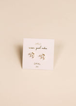Load image into Gallery viewer, Opal Crown Stud - White - Gold Earrings
