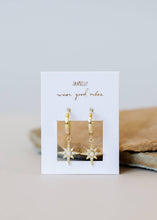 Load image into Gallery viewer, Celestial - Starburst Mini Hoop - Gold Earrings
