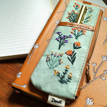 Load image into Gallery viewer, Petite Blooms Embroidered Notebook Pouch
