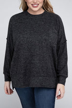 Load image into Gallery viewer, Plus Brushed Melange Drop Shoulder Sweater
