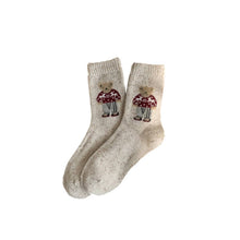 Load image into Gallery viewer, Thick Warm Wool Socks Bear Knit Crew Socks
