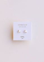 Load image into Gallery viewer, Mini Energy Gem - White Opal - Gold Earrings
