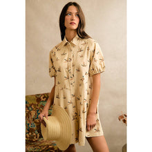 Load image into Gallery viewer, MALLARD DUCK PRINT PUFF SLEEVE MINI DRESS
