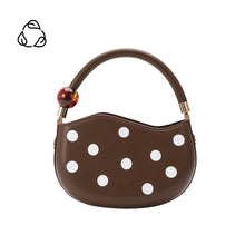 Load image into Gallery viewer, Jennie Chocolate Recycled Vegan Polka Dot Top Handle Bag
