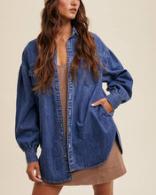 Load image into Gallery viewer, Heart Detail Oversized Denim Shirt

