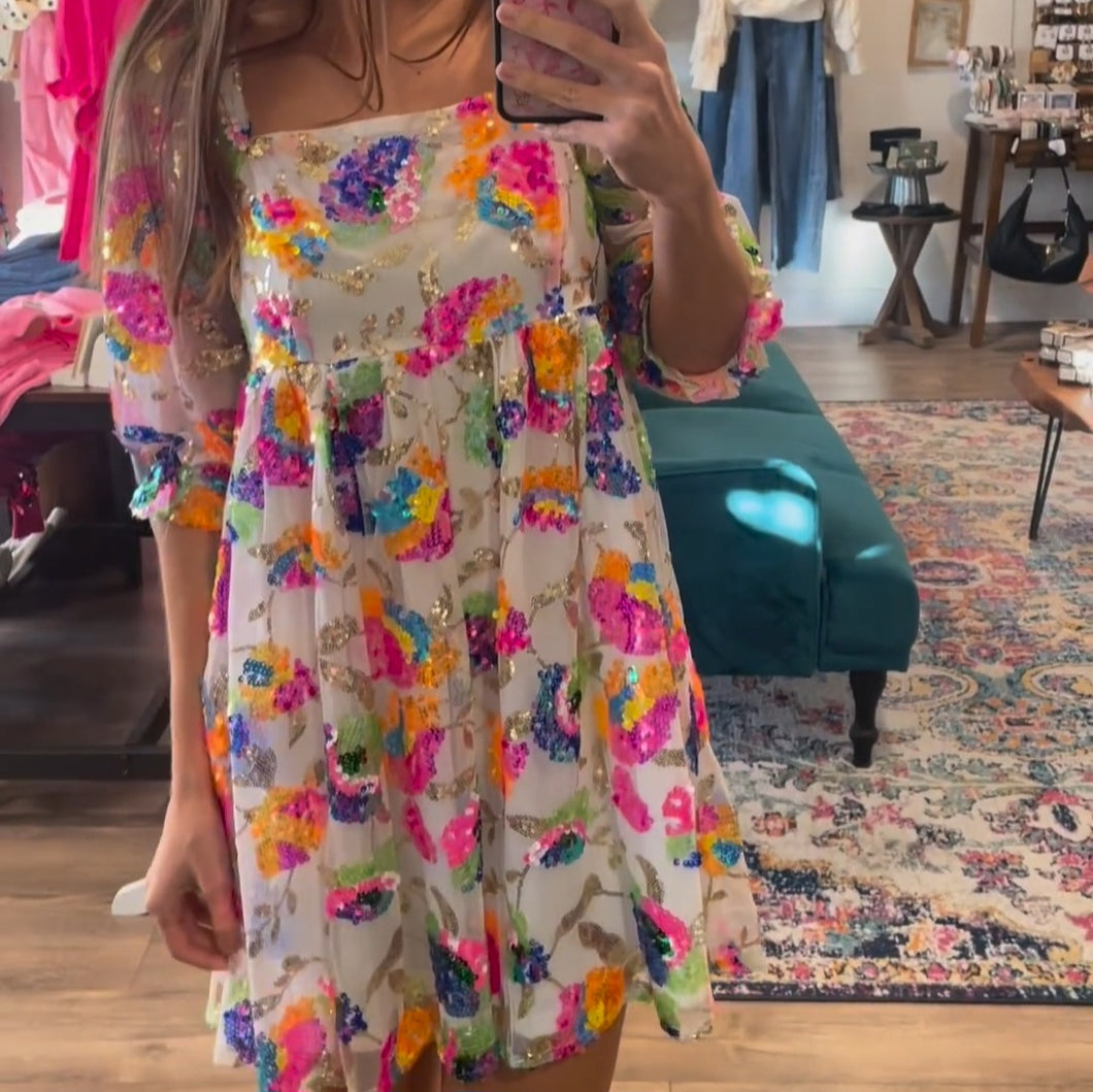 The Bellamy Flower Sequin Dress