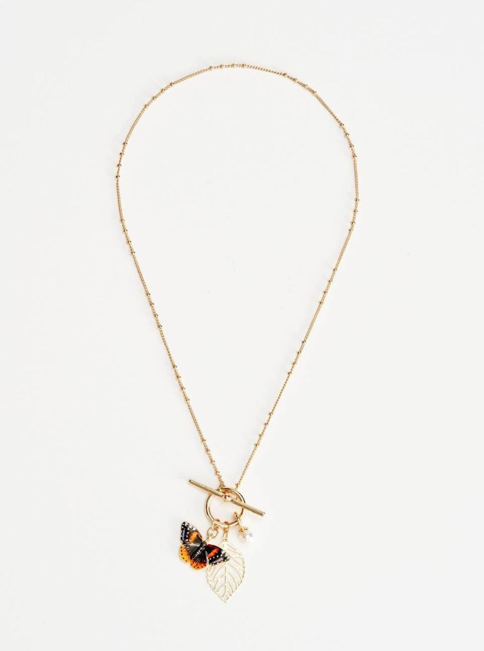 Fable Enamel Butterfly Long Necklace