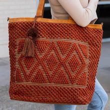Load image into Gallery viewer, Rust Diamond Pattern Tote
